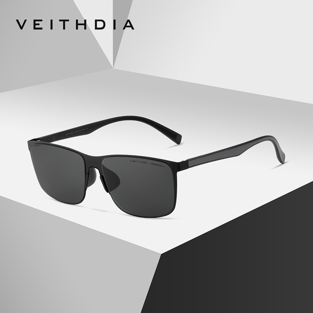 Vintage Fashion Definition - VEITHDIA ブランドヴィンテージ男性女性サングラスステンレス鋼高精細ナイロンレンズ偏光 UV400 眼鏡男性 V8245