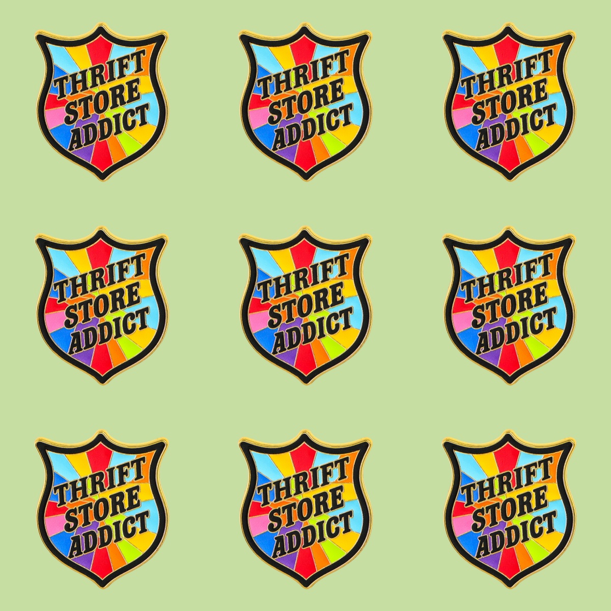 Thrift Vintage Fashion Usa - 9個セット THRIFT STORE ADDICT エナメルピン ヴィンテージ