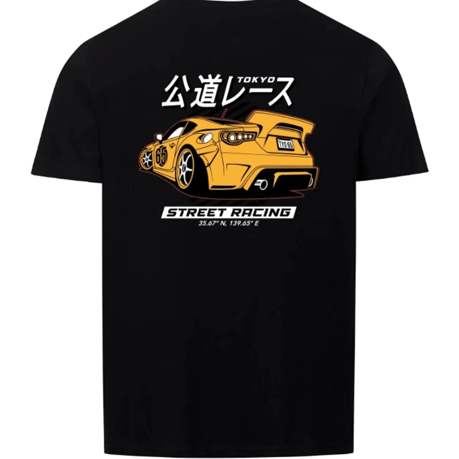 Vintage Fashion Tokyo - 東京ストリートレーシング JDM イエローカー パブリックロードレース Tシャツ ヴィンテージ