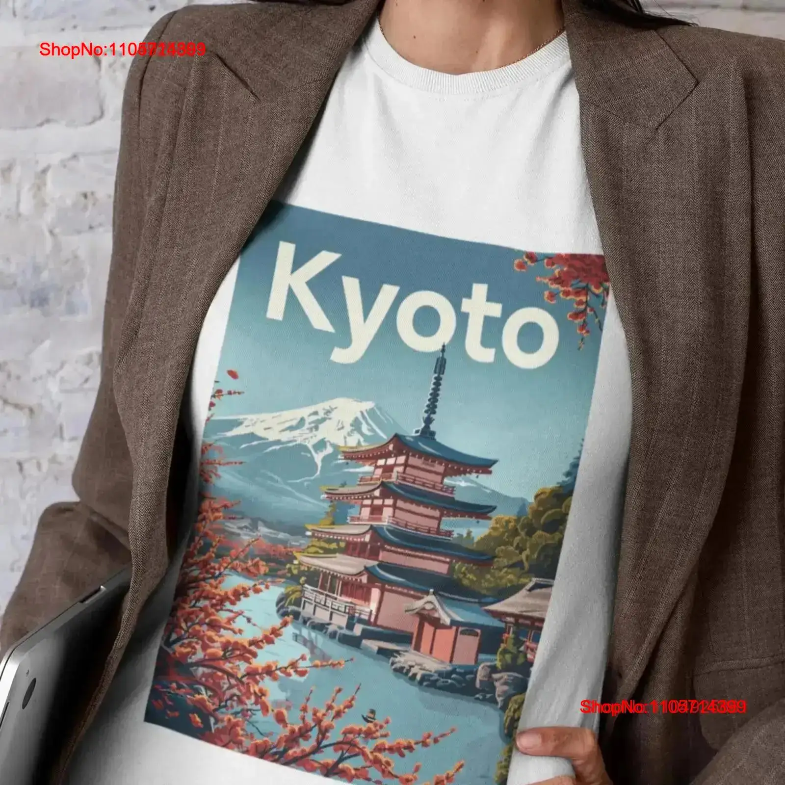 Vintage Fashion Kyoto - 京都 Tシャツ ヴィンテージ トラベルポスター プリント ウォッシュド