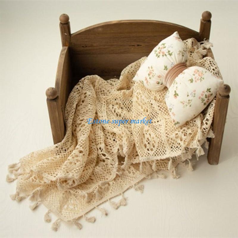 Vintage Fashion Photography - 090B 新生児の写真撮影の小道具ブランケットヴィンテージタッセルブランケット中空バスケットフィラー写真撮影装飾アクセサリー