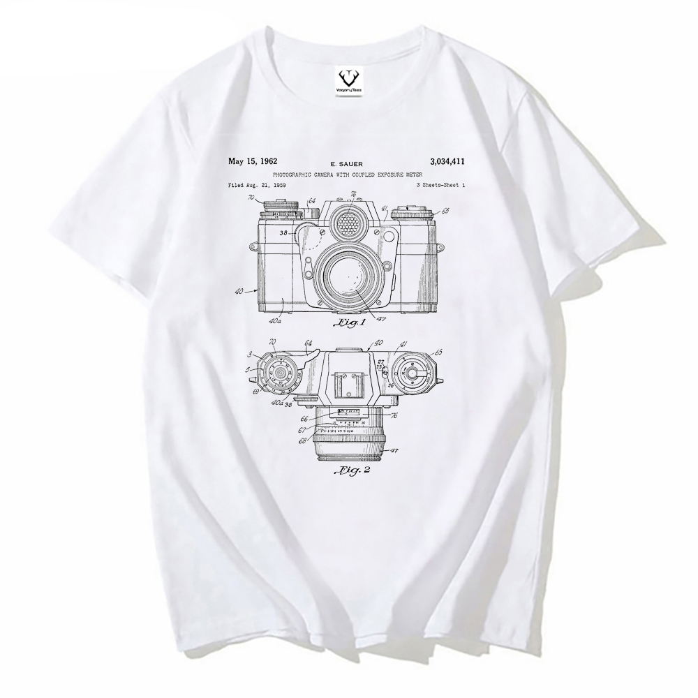 Vintage Fashion Photography - メンズ半袖ヴィンテージTシャツ,写真,芸術的な愛好家のトップス,パテント,黒と白,クラシックなTシャツ,男の子のファッション