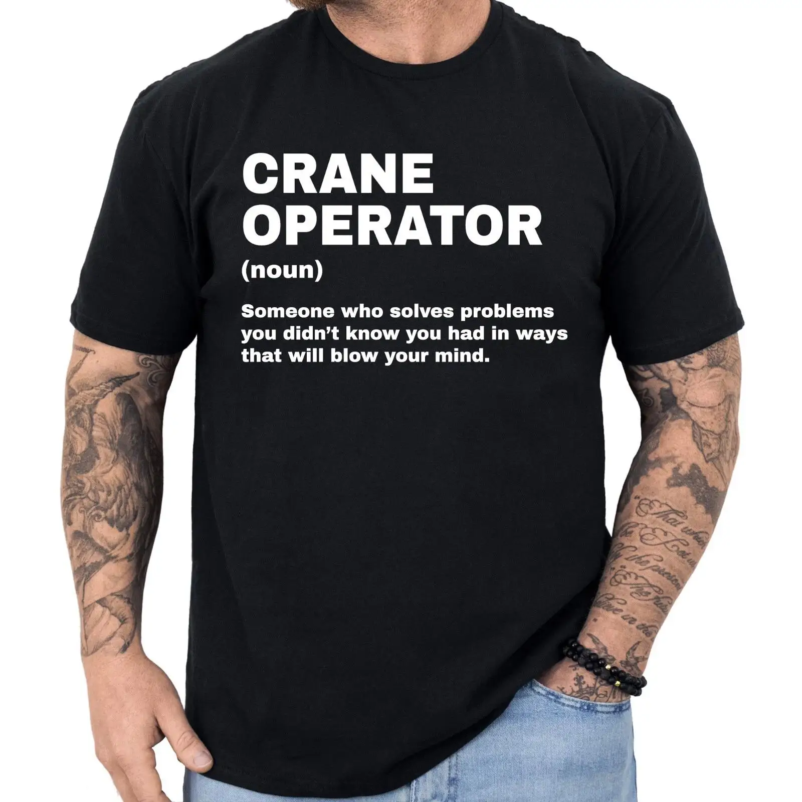 Vintage Fashion Definition - クレーンオペレーター定義 Tシャツ 面白い職業男性と女性のヴィンテージウォッシュ加工多用途快適通気性ファッション