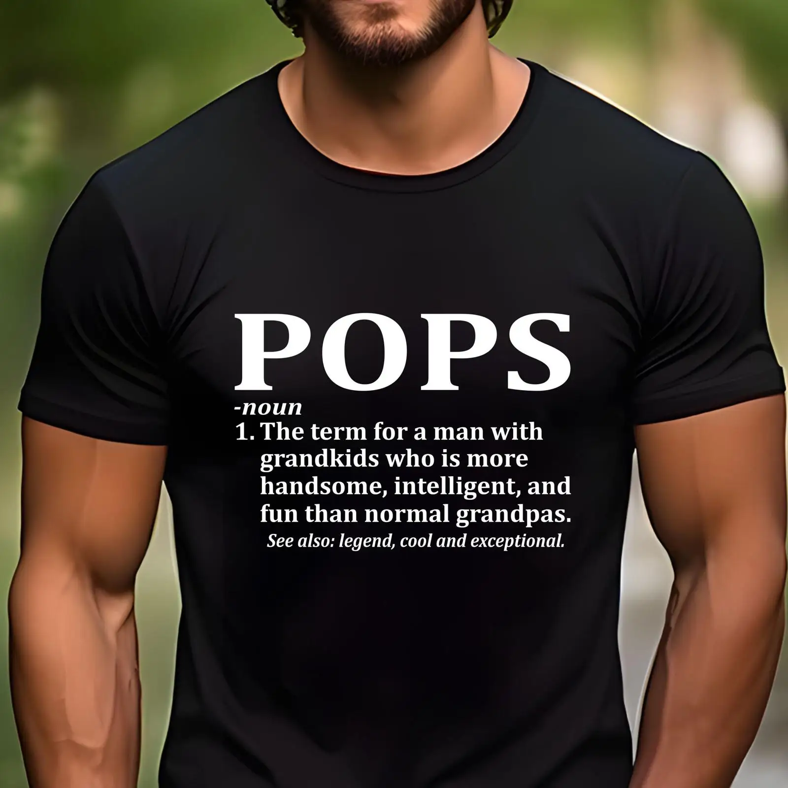 Vintage Fashion Definition - ポップス・ディフェンションTシャツ 面白いおじいちゃん柄 ヴィンテージウォッシュ加工 多用途 ややストリートウェア カジュアルメンズファッション