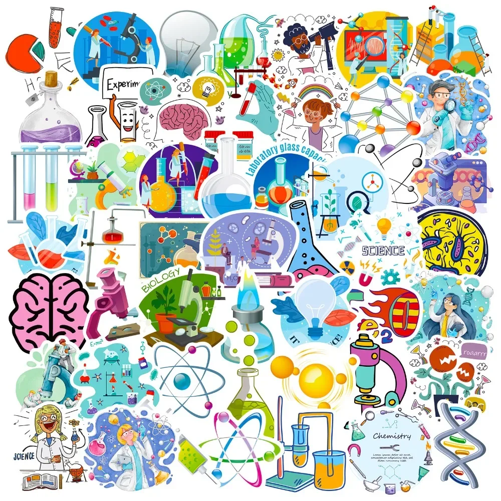 漫画科学実験室ステッカー、DIY装飾、ラップトップ、電話、ス - Vintage Fashion Illustrations のレビューと価格
