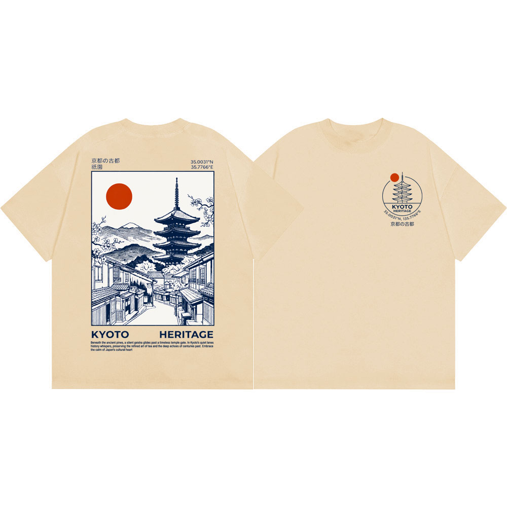 日本京都遺産塔グラフィック Tシャツ男性女性ヴィンテージファ - Vintage Fashion Kyoto のレビューと価格