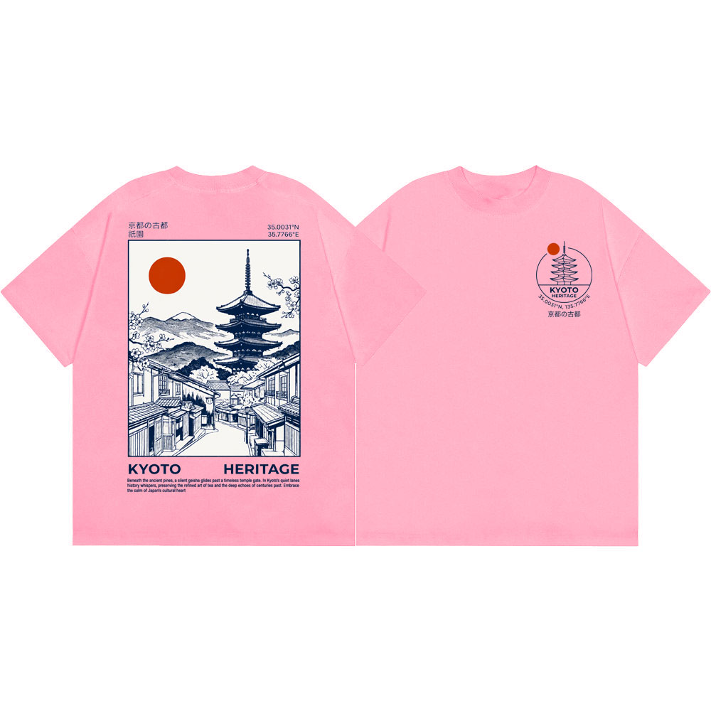 日本京都遺産塔グラフィック Tシャツ男性女性ヴィンテージファ - Vintage Fashion Kyoto のレビューと価格