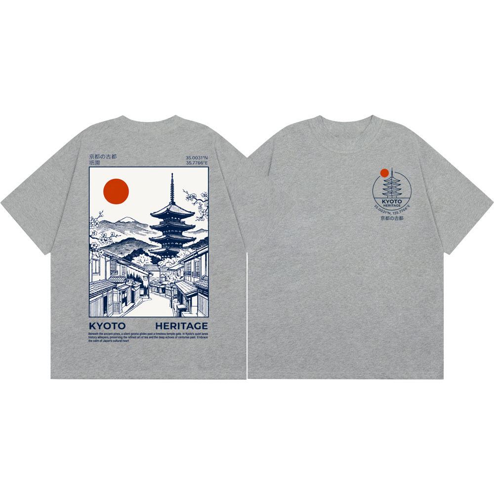 日本京都遺産塔グラフィック Tシャツ男性女性ヴィンテージファ - Vintage Fashion Kyoto のレビューと価格