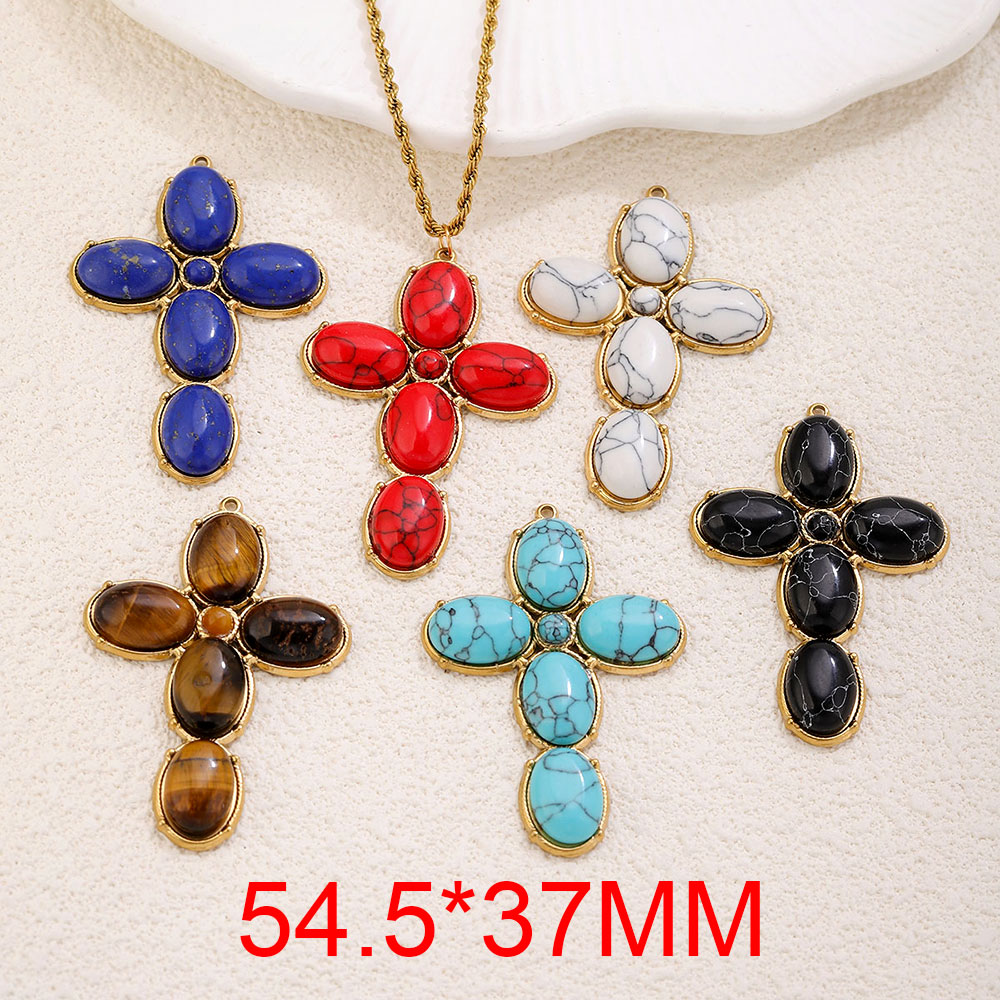 ステンレス製チャーム ヴィンテージ風大型クロスペンダントチャ - Vintage Fashion Earrings のレビューと価格