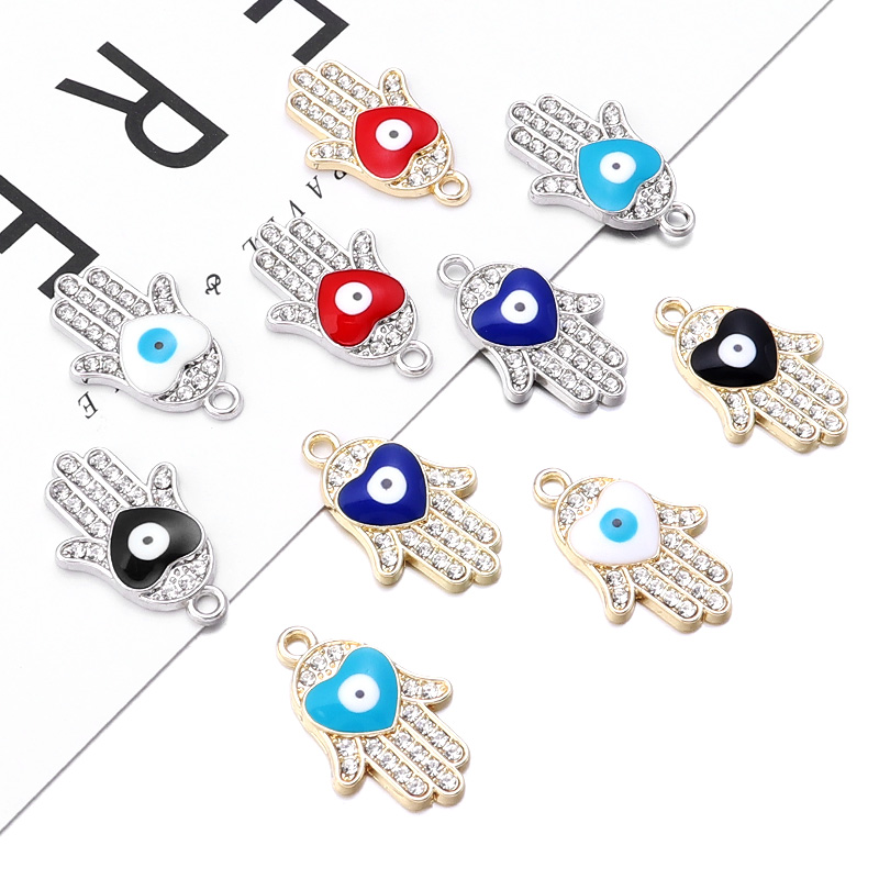 10個/ロット 手の形にクリスタルアイ付き ヴィンテージ合金 - Vintage Fashion Earrings のレビューと価格