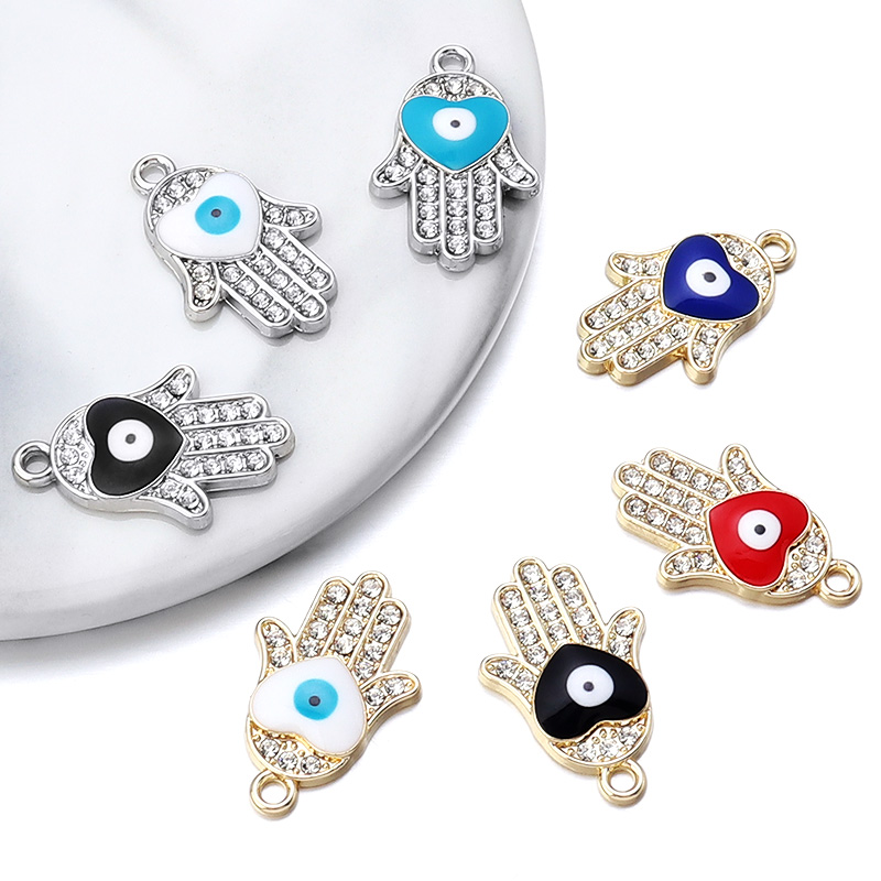 10個/ロット 手の形にクリスタルアイ付き ヴィンテージ合金 - Vintage Fashion Earrings のレビューと価格