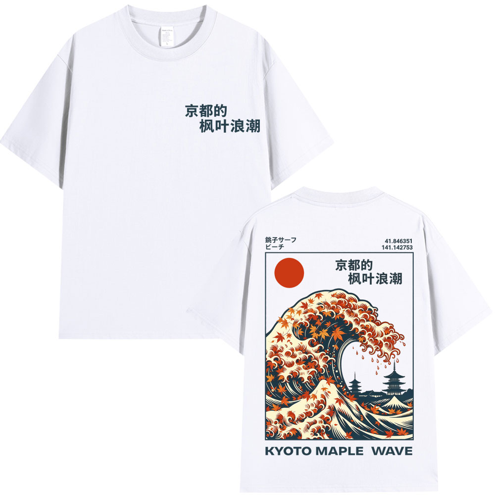 和風京都メープルウェーブ Tシャツ男性女性ファッションヴィン - Vintage Fashion Kyoto のレビューと価格