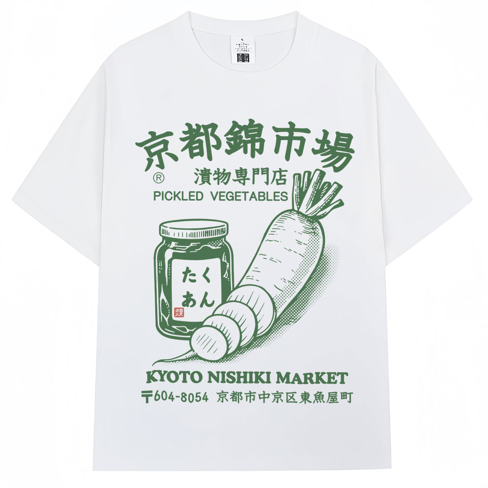 和風京都西木市場プリント Tシャツファッションヴィンテージ男 - Vintage Fashion Kyoto のレビューと価格