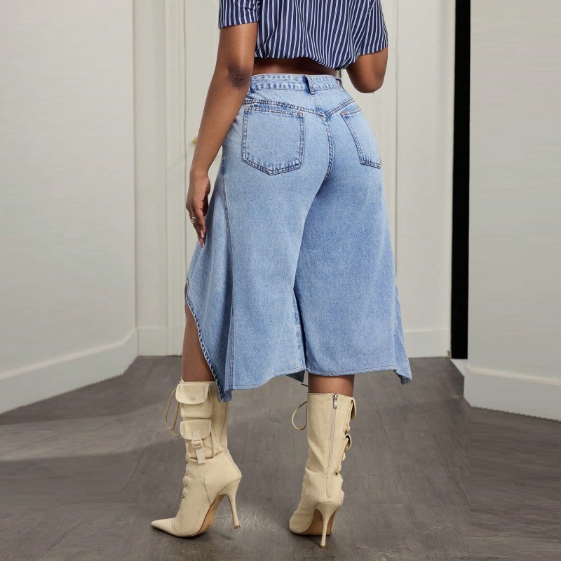 レディースイレギュラーアシンメトリーヘムデニムショートパンツ - Denim Skirt Midi Vintage のレビューと価格