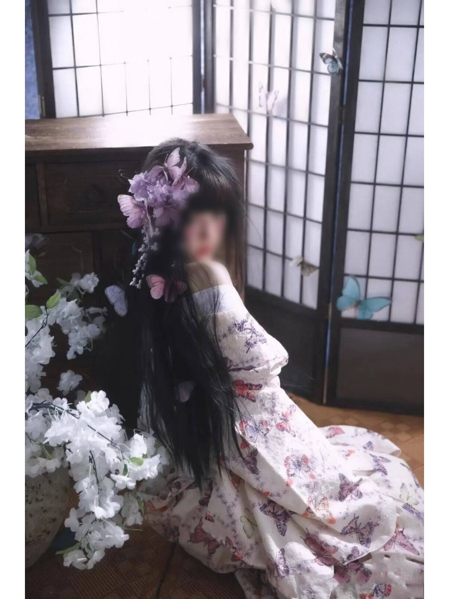 伝統的な日本の着物衣装桜の花柄写真撮影ヴィンテージ優しい自撮 - Vintage Fashion Photography のレビューと価格