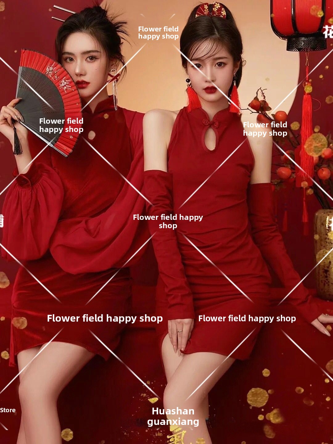 新年ヴィンテージ写真スタジオファッショナブルな親友ポートレー - Vintage Fashion Photography のレビューと価格